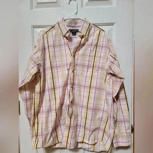 ARIAT Plaid Striped Men's Button Down Long Sleeve Shirt Size Large